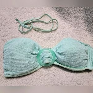 Xhileration bandeux style bikini top. Beautiful aqua color. Size XL Terry cloth